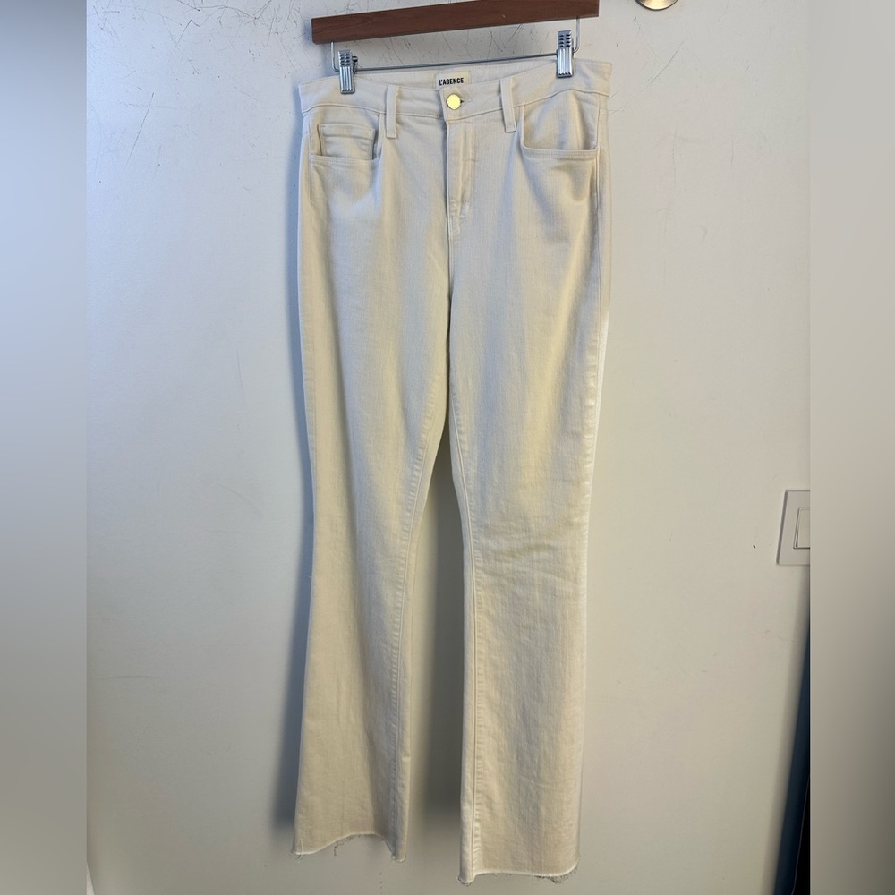 L'AGENCE Ruth High Rise Straight Jeans Vintage White